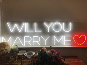 "Will you Marry Me" flex neon sign